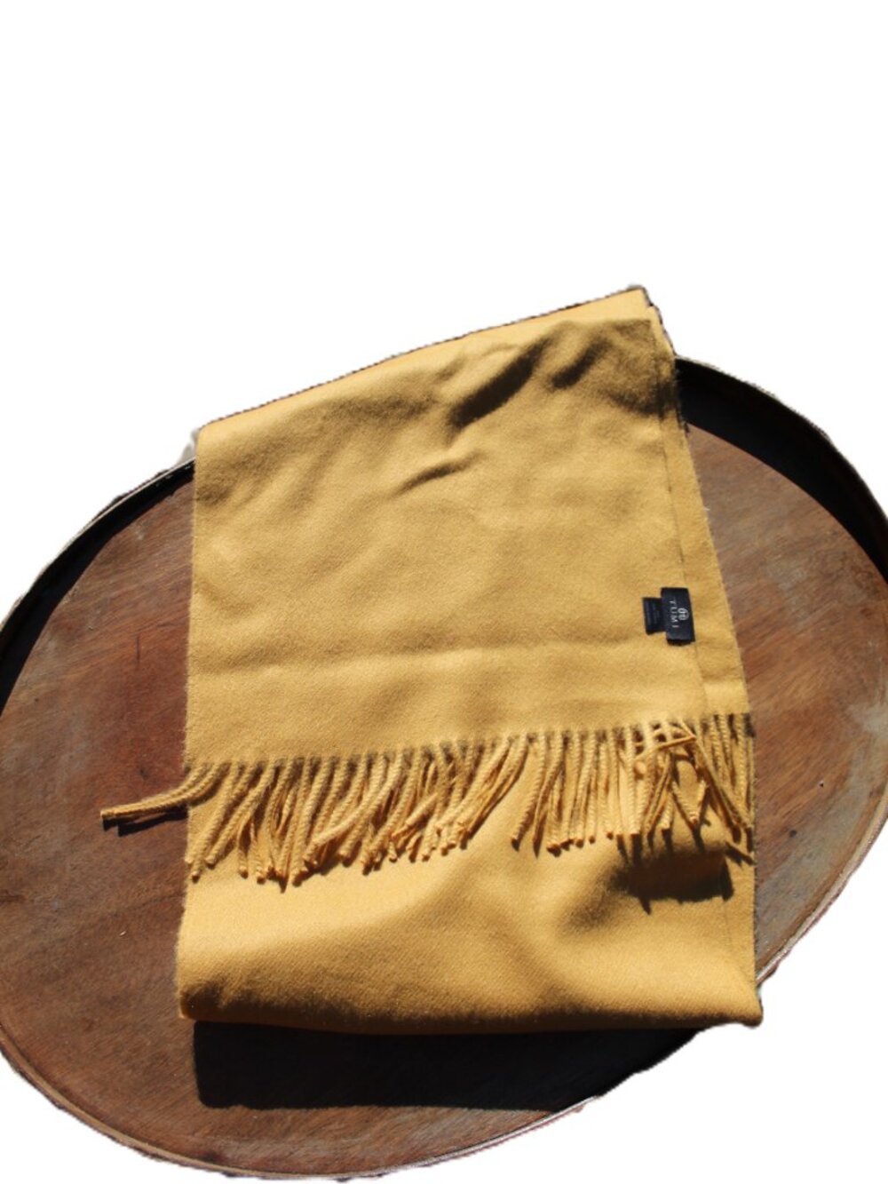 TUMI Baby Alpaca Scarf – Mustard Yellow – Made in Peru